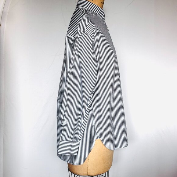 UNIQLO Classic Cotton Buttondown Stripe Shirt Women's Medium GUC - Picture 2 of 9